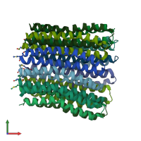 PDB entry 3zo6 coloured by chain, front view.