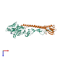 PDB entry 3zp1 coloured by chain, top view.