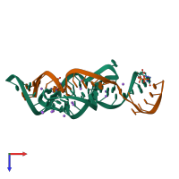 PDB entry 3zp8 coloured by chain, top view.