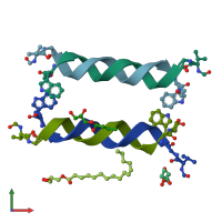 PDB entry 3zq8 coloured by chain, front view.