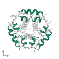 Insulin A chain in PDB entry 3zqr, assembly 1, front view.