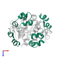 Insulin A chain in PDB entry 3zqr, assembly 1, top view.