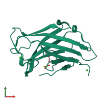 PDB entry 3zqw coloured by chain, front view.