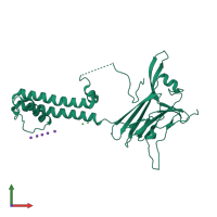 PDB entry 3zrs coloured by chain, front view.