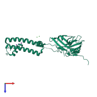 PDB entry 3zrs coloured by chain, top view.