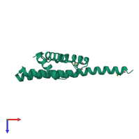 PDB entry 3zta coloured by chain, top view.