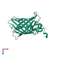 Monomeric assembly 1 of PDB entry 3ztf coloured by chemically distinct molecules, top view.