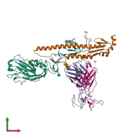 PDB entry 3ztn coloured by chain, front view.