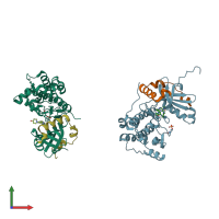 PDB entry 3ztx coloured by chain, front view.