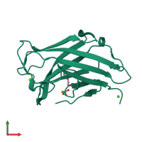 PDB entry 3zuc coloured by chain, front view.