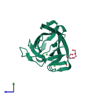PDB entry 3zuc coloured by chain, side view.