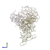 PDB entry 3zue coloured by chain, side view.
