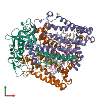 PDB entry 3zuw coloured by chain, front view.