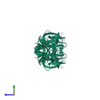 3C PROTEASE in PDB entry 3zvc, assembly 1, side view.