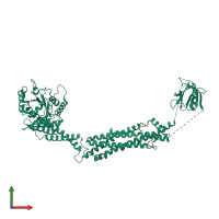 PDB entry 3zvr coloured by chain, front view.