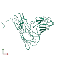 PDB entry 3zxa coloured by chain, front view.