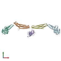 PDB entry 3zys coloured by chain, front view.