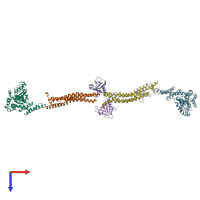 PDB entry 3zys coloured by chain, top view.