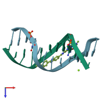 PDB entry 403d coloured by chain, top view.