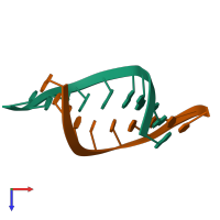 PDB entry 404d coloured by chain, top view.