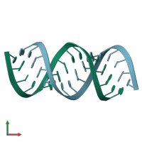 PDB entry 405d coloured by chain, front view.