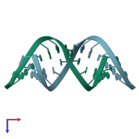 PDB entry 405d coloured by chain, top view.