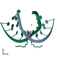 PDB entry 412d coloured by chain, front view.