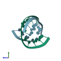PDB entry 422d coloured by chain, side view.