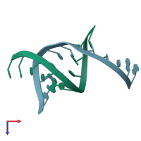 PDB entry 422d coloured by chain, top view.