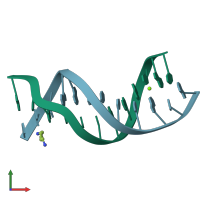 PDB entry 428d coloured by chain, front view.