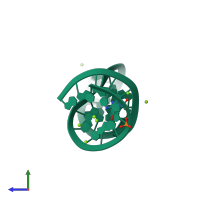PDB entry 430d coloured by chain, side view.
