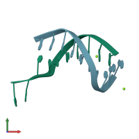 PDB entry 431d coloured by chain, front view.