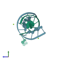 PDB entry 431d coloured by chain, side view.