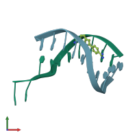 PDB entry 432d coloured by chain, front view.