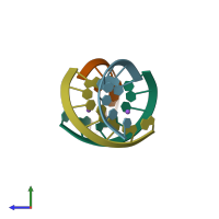 PDB entry 435d coloured by chain, side view.