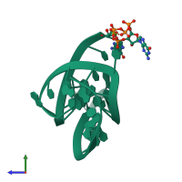 PDB entry 437d coloured by chain, side view.