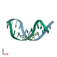 PDB entry 443d coloured by chain, front view.