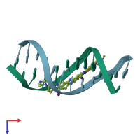 PDB entry 444d coloured by chain, top view.