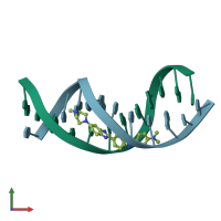 PDB entry 447d coloured by chain, front view.