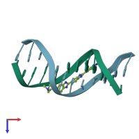 PDB entry 447d coloured by chain, top view.
