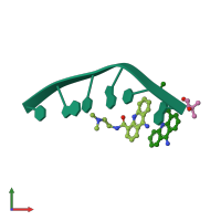 PDB entry 452d coloured by chain, front view.