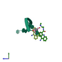 PDB entry 452d coloured by chain, side view.
