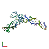 PDB entry 454d coloured by chain, front view.