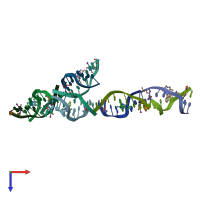 PDB entry 454d coloured by chain, top view.