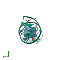 PDB entry 455d coloured by chain, side view.