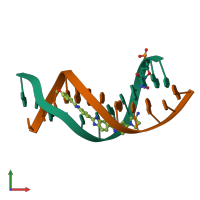 PDB entry 459d coloured by chain, front view.