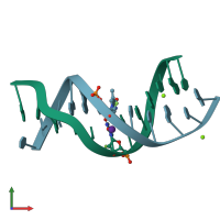 PDB entry 461d coloured by chain, front view.