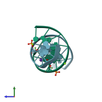 PDB entry 461d coloured by chain, side view.