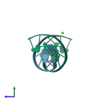 PDB entry 463d coloured by chain, side view.