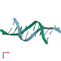 PDB entry 463d coloured by chain, top view.
